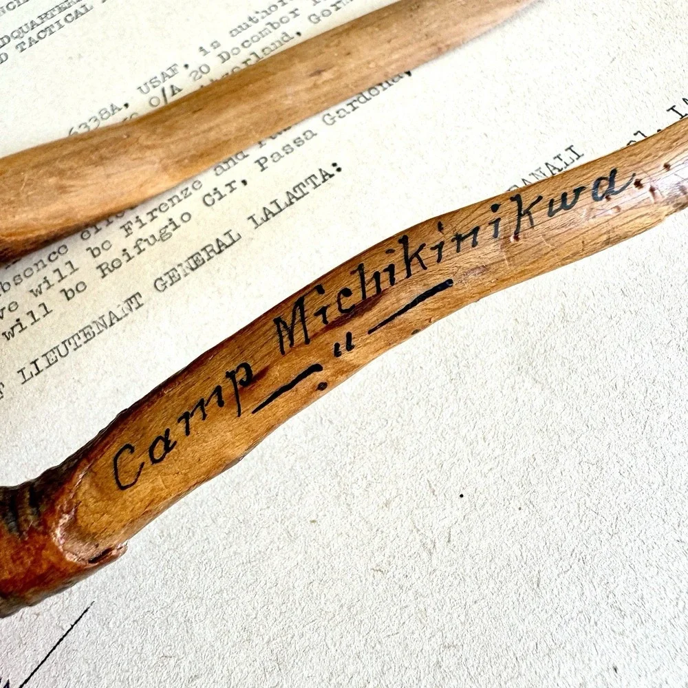 VTG Antique Camp Michikinikwa Indiana Carved Letter Opener Chief Little Turtle